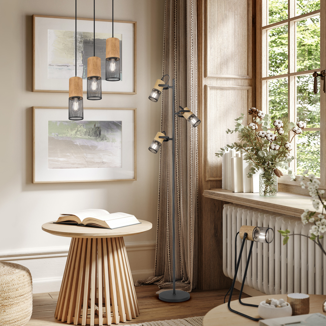 Tosh Ø28 Noir suspension De Trio Lighting - 
