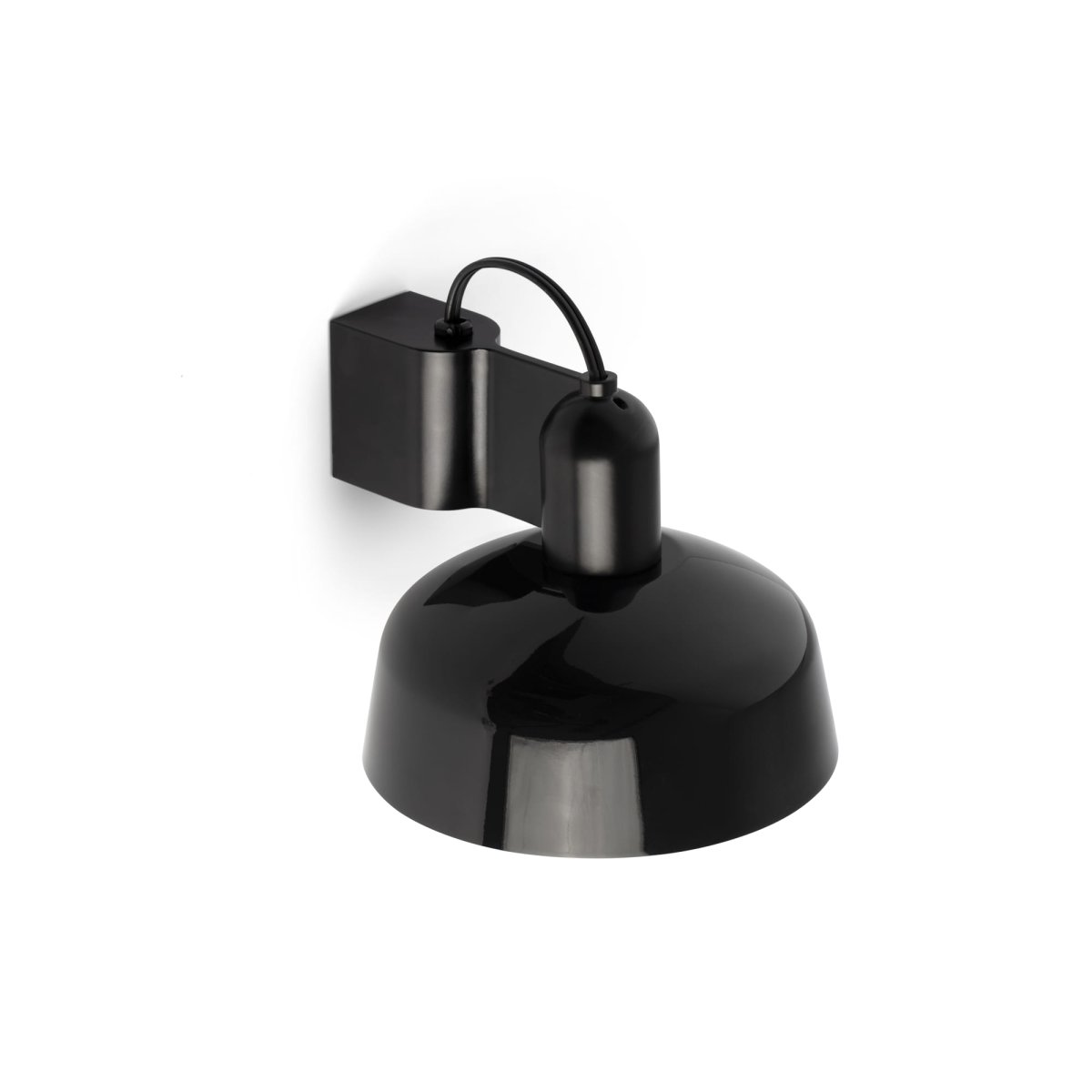 Tatawin Ø18 Noir applique murale De Faro Barcelona - Tatawin est une applique murale dot&eacute;e d'une structure noire et d'un abat-jour en m&eacute;tal noir qui diffuse une lumi&egrave;re concentr&eacute;e.