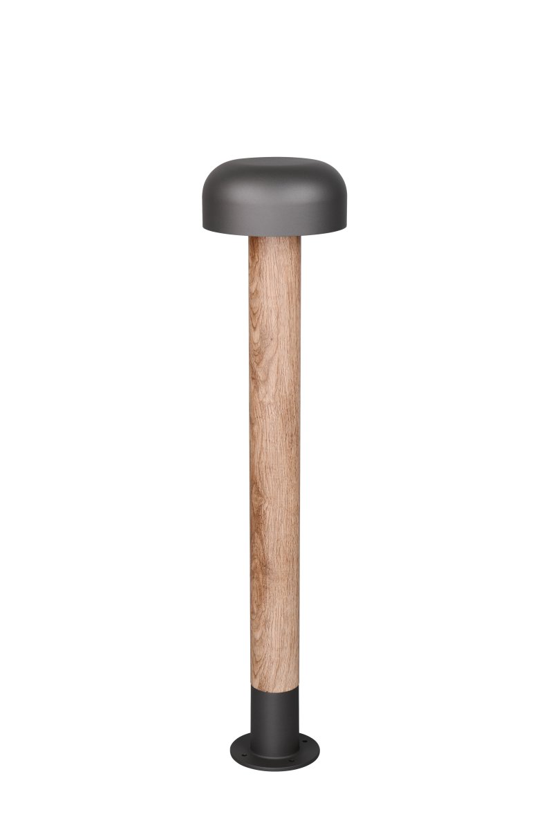 Fraser 84cm Imitation bois bornes De Trio Lighting - Fraser est fabriqu&eacute; en aluminium moul&eacute; et combine un minimalisme moderne avec des d&eacute;tails naturels.
