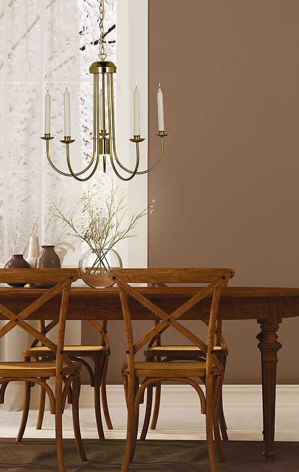 Jubilee Ø55 Laiton mat suspension De Aneta Lighting - Le design élégant avec espace pour les bougies diffuse une lumière chaleureuse et invitante et devient également un bel élément décoratif à l'intérieur.