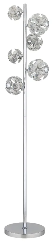 Virina Chrome lampadaire De Globo Lighting - Med en perfekt balans mellan modern design och funktionalitet blir Virina ett lyxigt blickf&aring;ng som f&ouml;rh&ouml;jer rummets karakt&auml;r och skapar unika ljusmoment.