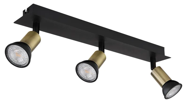 Drew 3 Or spot De Globo Lighting - Drew &auml;r en stilren takspotlight som imponerar med sin design i mattsvart och guld.