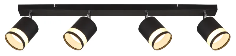 Lucero 4 Noir spot De Globo Lighting - Lucero spotlight med 4st cylindriska riktbara sk&auml;rmar erbjuder en stilren och effektiv belysningsl&ouml;sning f&ouml;r alla rum.