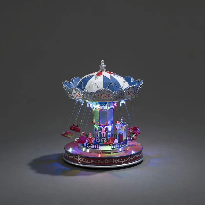 Décoration De Noël Mécanique Avec Carrousel 27cm Multicolore De Konstsmide - Revivez la magie de No&euml;l avec cette d&eacute;coration de No&euml;l m&eacute;canique en forme de carrousel color&eacute; !