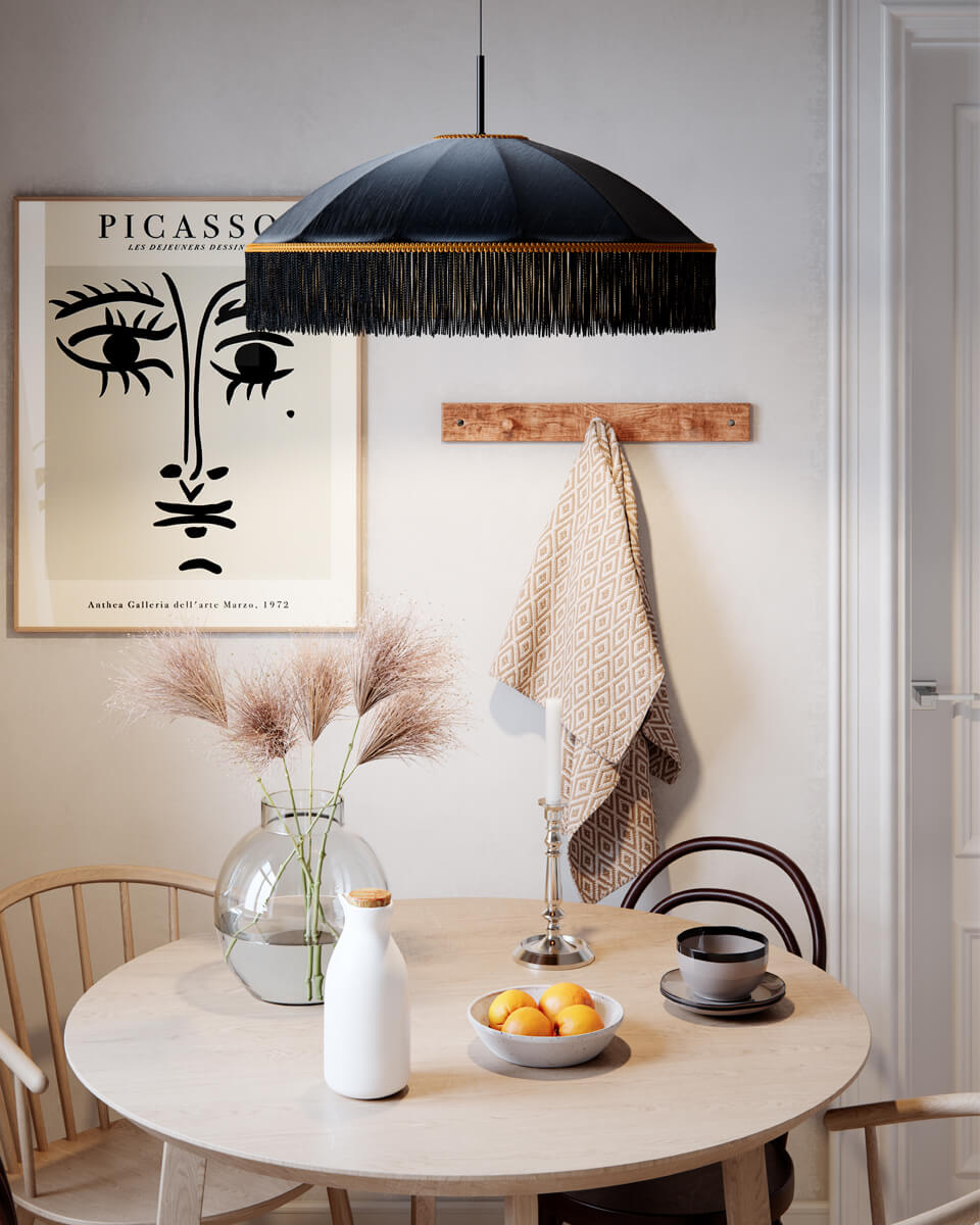 Francis Ø60 Noir suspension De By Rydéns - Avec un diam&egrave;tre de 60 cm et une hauteur de 35 cm, Francis sera un d&eacute;tail accrocheur dans votre pi&egrave;ce.
