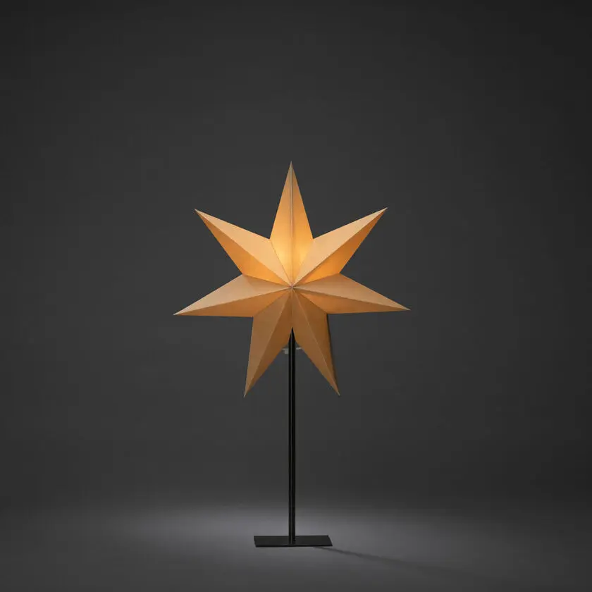 Étoile En Papier Ø40 Beige De Konstsmide - Cr&eacute;ez une atmosph&egrave;re de No&euml;l chaleureuse et accueillante avec cette belle &eacute;toile en papier sur la base.