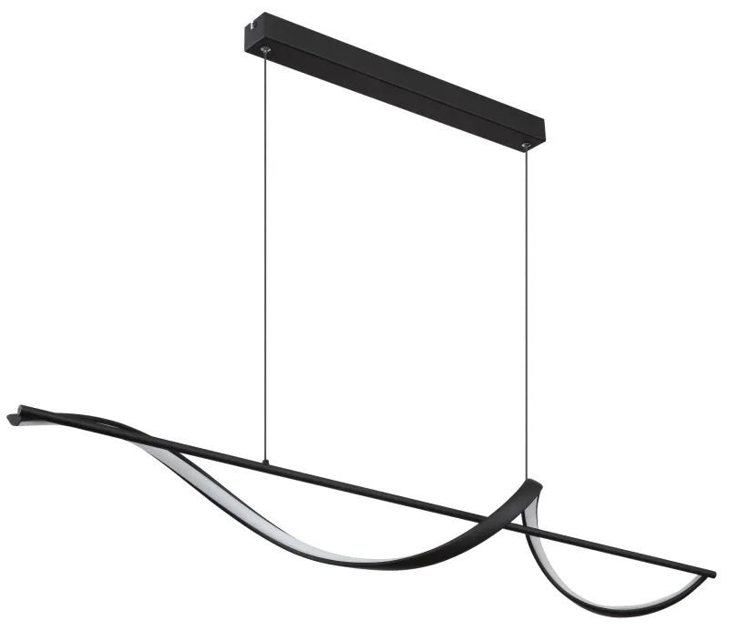 Violino 120cm Noir suspension De Globo Lighting - Den svarta PVC-kabeln &auml;r justerbar i h&ouml;jd och kan anpassas individuellt f&ouml;r att passa rummets takh&ouml;jd.