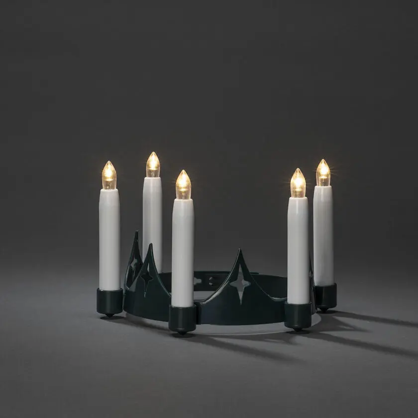 Couronne De Sainte Lucie Vert De Konstsmide - Parfait pour les c&eacute;l&eacute;brations de la Sainte-Lucie &agrave; la maison, &agrave; l'&eacute;cole ou en d&eacute;placement.