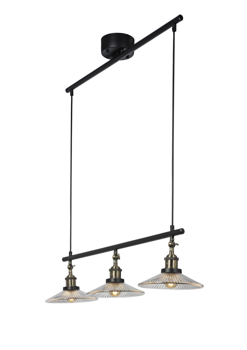 Cobble 82cm Noir suspension De Cottex - Parfait au-dessus de la table à manger ou de la cuisine pour un éclairage élégant et pratique.