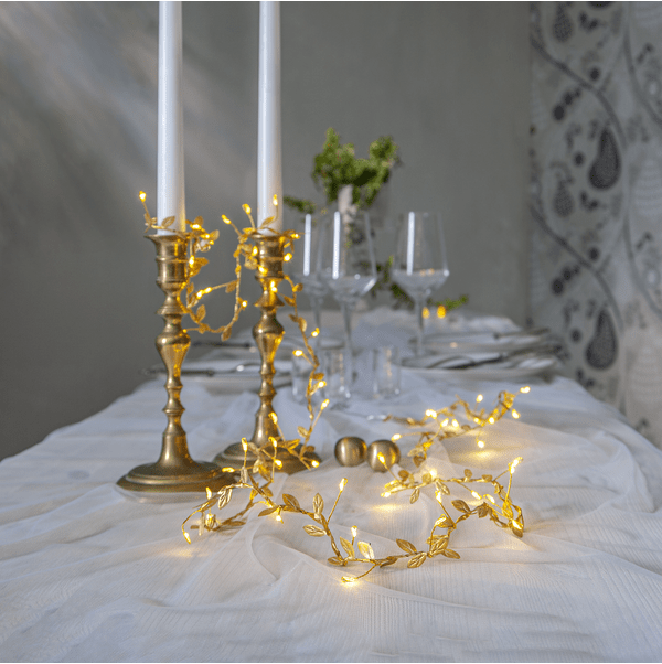 Guirlande Lumineuse Winny 2m Laiton De Star Trading - Guirlande lumineuse d&eacute;corative aliment&eacute;e par 3 piles AA.