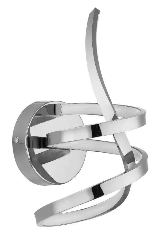 Iduna Ø35 Chrome applique murale De Globo Lighting - Iduna &auml;r en v&auml;gglampa som imponerar med sin unika design, d&auml;r den eleganta b&ouml;jda formen och den stilfulla knuten i mitten skapar en modern estetik.