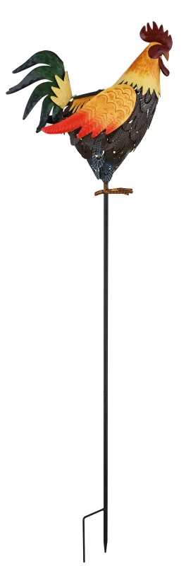 Rooster Multicolore lampe solaire De Globo Lighting - Den fungerar b&aring;de som en dekorativ detalj och en st&auml;mningsfull ljusk&auml;lla som ger din utomhusmilj&ouml; en hemtrevlig och lantlig karakt&auml;r.