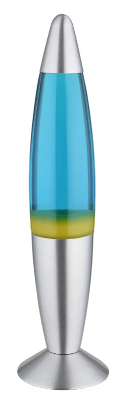 Etna Argent lampe pour enfant De Globo Lighting - Etna &auml;r en fascinerande lavalampa med bl&aring; v&auml;tska och gult vax som sm&auml;lter l&aring;ngsamt och skapar hypnotiska ljuseffekter.