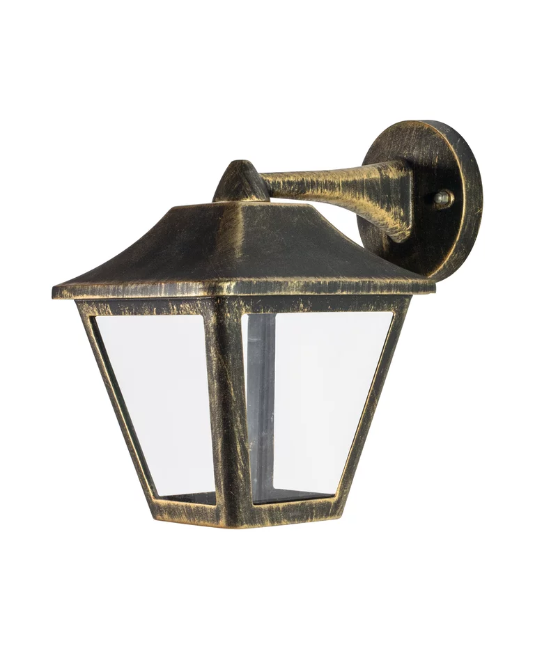Tradition Noir/or lampe d’extérieur De - Tradition est une applique murale &eacute;l&eacute;gante au design de lanterne classique, parfaite pour cr&eacute;er une atmosph&egrave;re accueillante dans les entr&eacute;es, les all&eacute;es et les fa&ccedil;ades.
