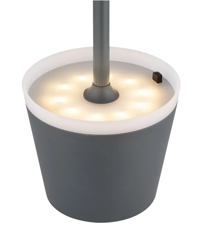 Bordslampa LED Anthracite lampe solaire De Globo Lighting - Den diskreta designen sm&auml;lter in i alla milj&ouml;er och med IP44-klassning &auml;r den t&aring;lig mot v&auml;der och vind.
