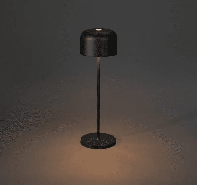 Lille 36cm Noir portable De Konstsmide - La lampe est &eacute;quip&eacute;e d'un variateur tactile pour que vous puissiez r&eacute;gler la luminosit&eacute; et la temp&eacute;rature de couleur du jaune chaud au blanc chaud.