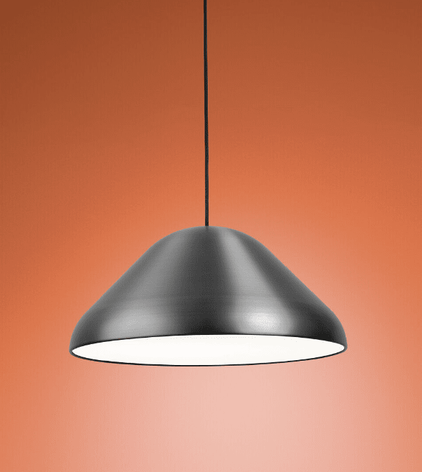 Enna Ø43 Acier suspension De Airam - La grande suspension ronde en acier inoxydable convient à de nombreux styles de décoration intérieure et comme lampe de table à manger.