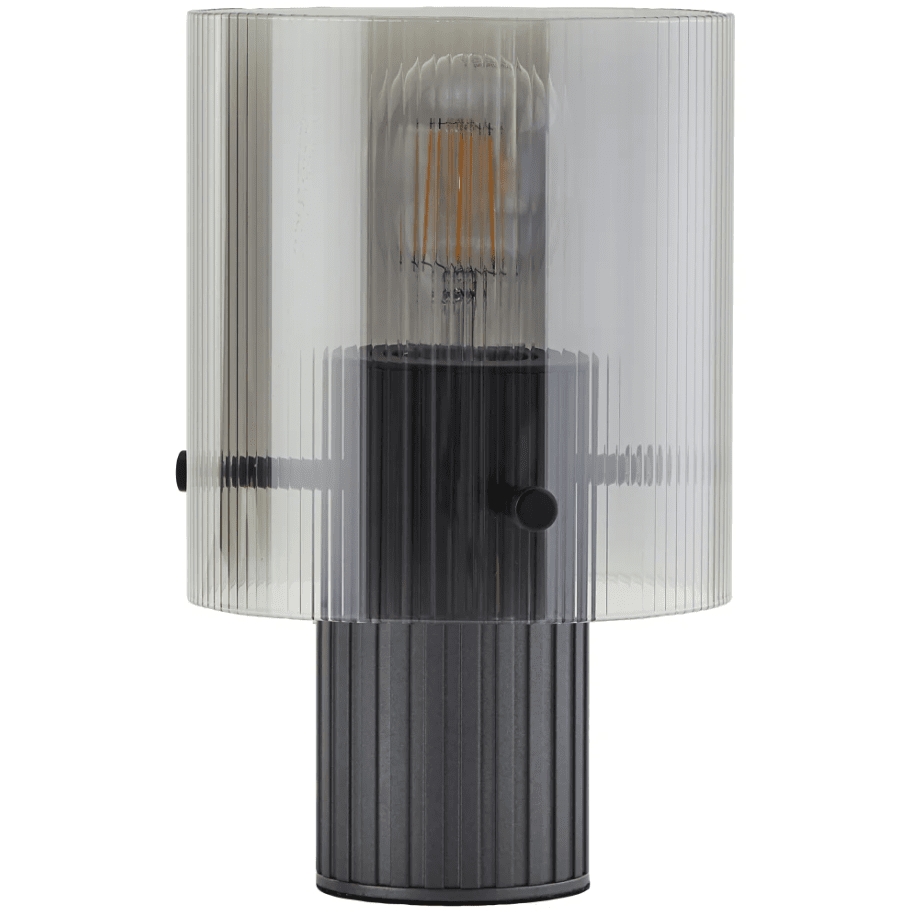 Riffelini 22cm Anthracite lampe de table De Brilliant - Placez-la sur un bureau dans l'entr&eacute;e, un buffet dans le salon ou une table de chevet dans la chambre.