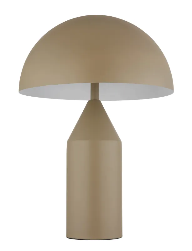 Atoma 40cm Sable lampe de table De Globo Lighting - Sk&auml;rmen i matt, sandf&auml;rg och vitt skapar en harmonisk kontrast och ger en behaglig ljusspridning.