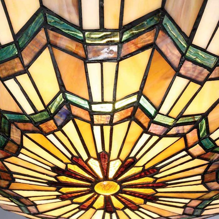 Alscott Ø42 Multicolore De Elstead Lighting - La base de lampe classique est élégamment finie en bronze et souligne le caractère intemporel et artisanal du design.