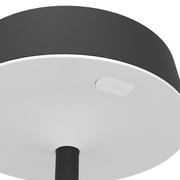 Simeri 30cm Noir lampe solaire De Eglo - Simeri est une lampe de table &eacute;l&eacute;gante &agrave; &eacute;nergie solaire qui allie forme et fonction pour une utilisation int&eacute;rieure et ext&eacute;rieure.