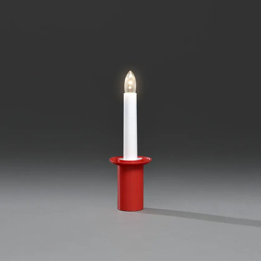 Bougie De Lucie ROUGE De Konstsmide - Source de lumi&egrave;re s&ucirc;re et &eacute;l&eacute;gante pour les enfants et les adultes.
