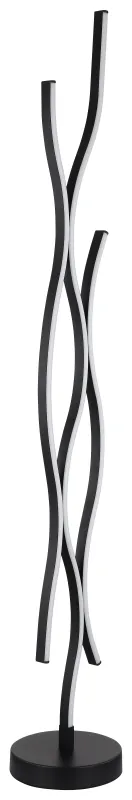 Geronimo Noir lampadaire De Globo Lighting - Il est fabriqu&eacute; dans une finition en m&eacute;tal noir mat et poss&egrave;de un abat-jour en plastique de couleur opale qui &eacute;met une lumi&egrave;re douce et agr&eacute;able.