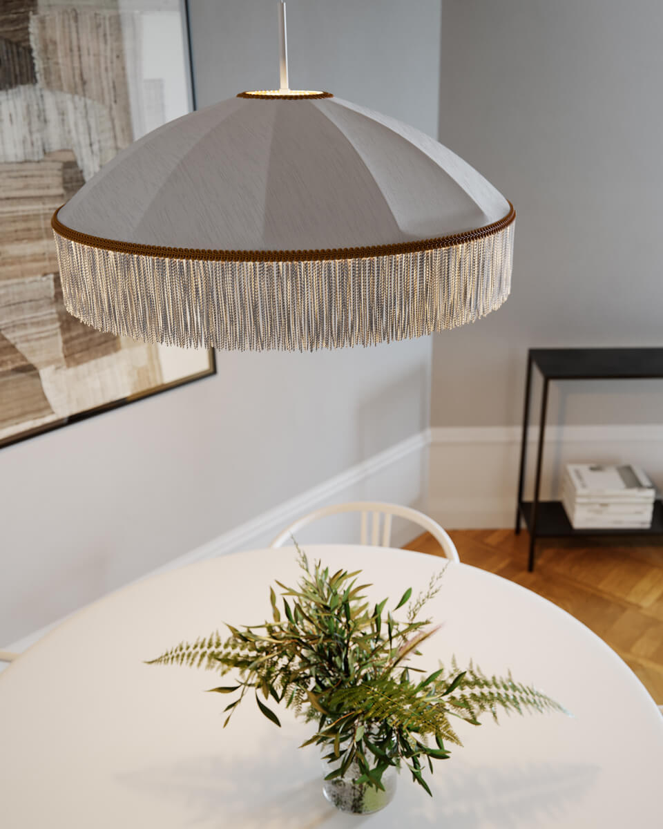 Francis Ø60 Blanc suspension De By Rydéns - Avec un diam&egrave;tre de 60 cm et une hauteur de 35 cm, Francis sera un d&eacute;tail accrocheur dans votre pi&egrave;ce.
