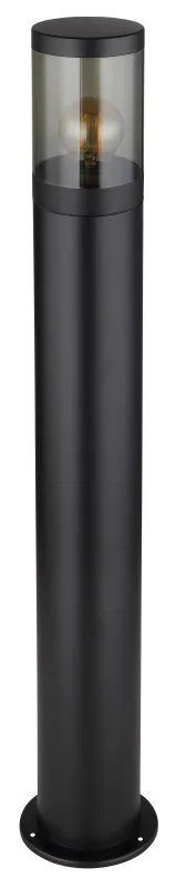 Xeloo 80cm Noir bornes De Globo Lighting - Tillverkad i rostfritt st&aring;l med en r&ouml;kf&auml;rgad plastsk&auml;rm ger den ett mjukt och behagligt ljus.