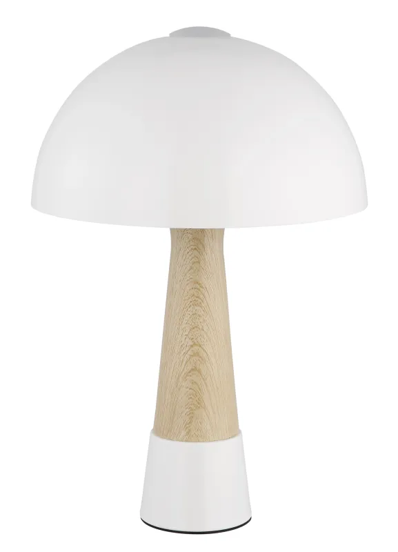 Paulin 36cm Sable lampe de table De Globo Lighting - Den runda kroppen i matt sandf&auml;rgad metall med tr&auml;look ger ett stilfullt och naturligt uttryck samtidigt som den &auml;r h&aring;llbar och l&auml;tt att reng&ouml;ra.