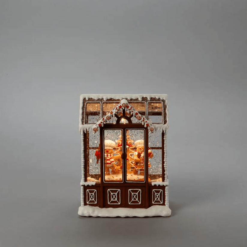 Lanterne À Eau Maison En Pain D’épices Brun De Konstsmide - Une jolie lanterne remplie d'eau en forme de maison en pain d'&eacute;pices avec un magnifique &eacute;clairage LED blanc chaud qui brille avec la magie de No&euml;l.