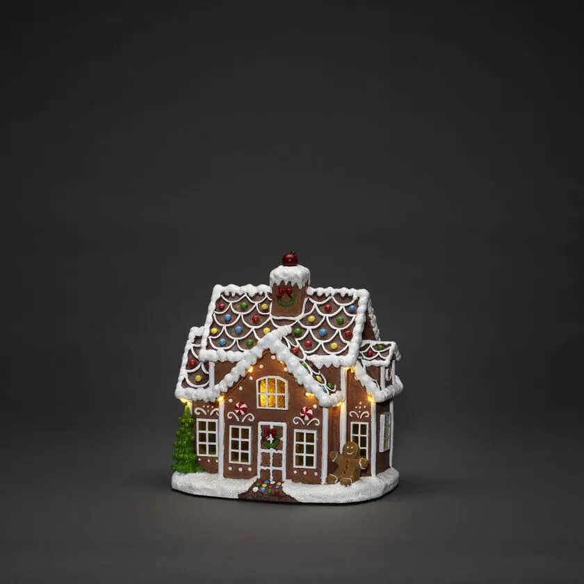 Maison En Pain D’épices 27cm Brun De Konstsmide - Jolie maison en pain d'&eacute;pices avec 11 lumi&egrave;res LED ambr&eacute;es qui brillent avec la magie de No&euml;l.