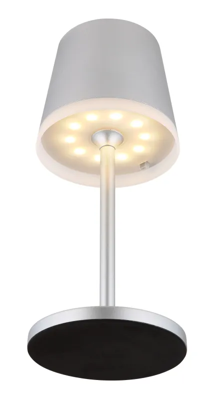 Bordslampa LED Argent lampe solaire De Globo Lighting - Den diskreta designen sm&auml;lter in i alla milj&ouml;er och med IP44-klassning &auml;r den t&aring;lig mot v&auml;der och vind.