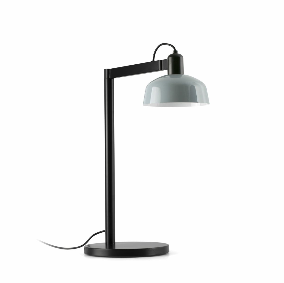 Tatawin 58cm Bleu grisâtre lampe de bureau De Faro Barcelona - Tatawin est une lampe de table &agrave; la structure noire et &agrave; l'abat-jour en m&eacute;tal gris qui diffuse une lumi&egrave;re directionnelle et focalis&eacute;e.