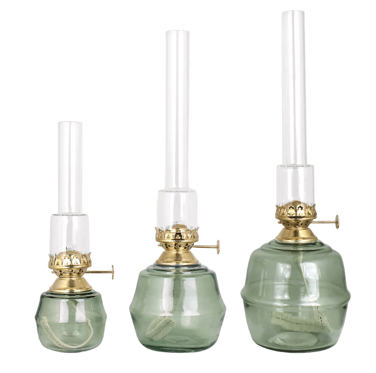 Kerosene Lamp Majken Small Vert De Strömshaga - Convient &agrave; la m&egrave;che num&eacute;ro de pi&egrave;ce 116210 et au tube de br&ucirc;leur num&eacute;ro de pi&egrave;ce 121800G.