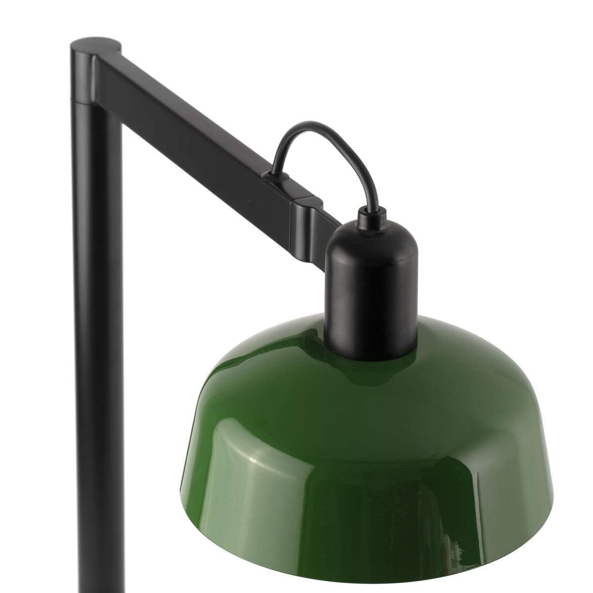 Tatawin 58cm Vert lampe de bureau De Faro Barcelona - Tatawin est une lampe de table &agrave; la structure noire et &agrave; l'abat-jour en m&eacute;tal vert qui diffuse une lumi&egrave;re directionnelle et focalis&eacute;e.