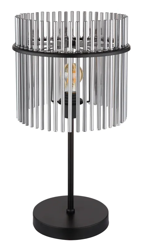 Gorley 55cm Noir lampe de table De Globo Lighting - Med sitt genomt&auml;nkta utf&ouml;rande och h&ouml;gkvalitativa material sm&auml;lter Gorley harmoniskt in i moderna inredningsstilar och ger varje rum en stilfull touch.