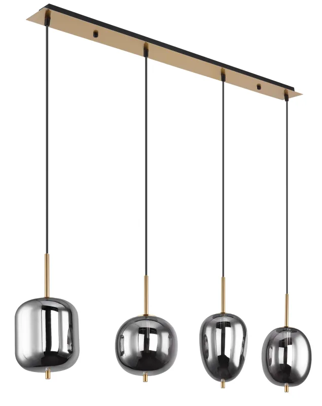 Blacky 110cm Laiton suspension De Globo Lighting - Blacky takpendel &auml;r perfekt att placera &ouml;ver ett matbord och ger en j&auml;mn och behaglig belysning.