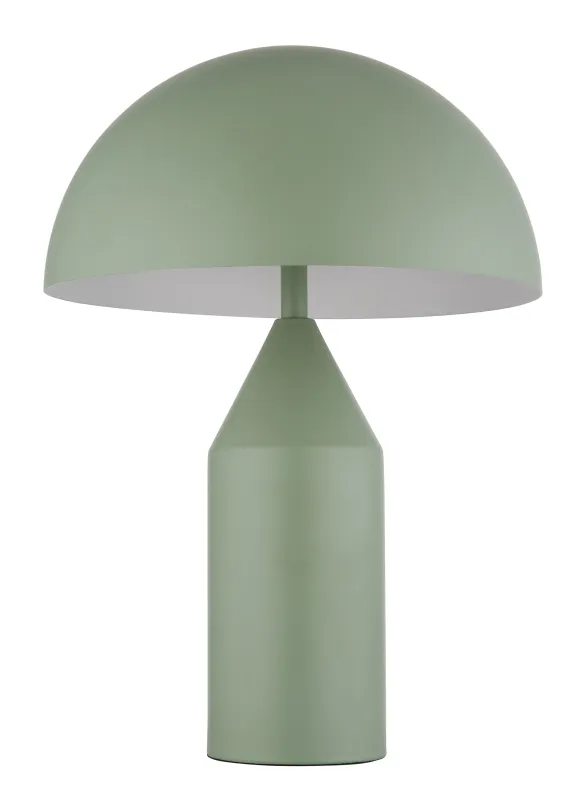 Atoma 40cm Vert lampe de table De Globo Lighting - Sk&auml;rmen i matt, d&aring;v gr&ouml;n f&auml;rg och vitt skapar en harmonisk kontrast och ger en behaglig ljusspridning.