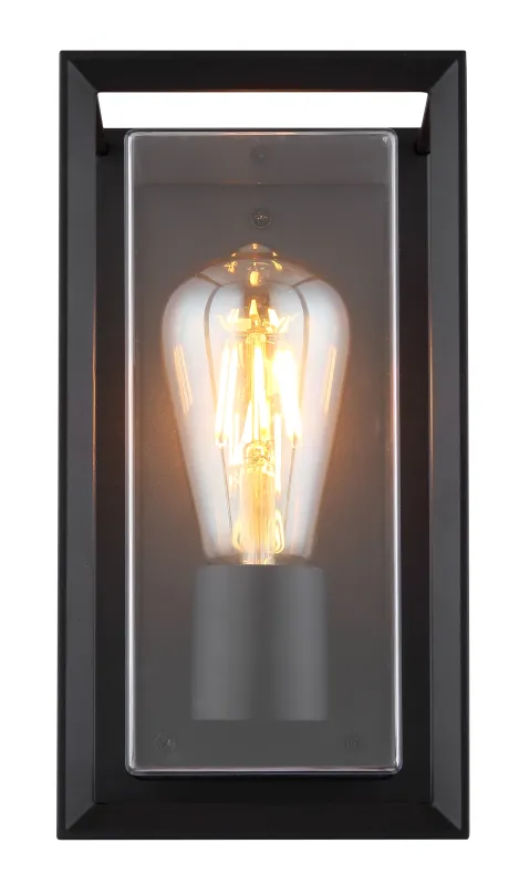 Logana Noir lampe d’extérieur De Globo Lighting - Med sin rektangul&auml;ra design och transparenta sk&auml;rm sprider den ett klart och stilrent ljus, perfekt f&ouml;r allt fr&aring;n tr&auml;dg&aring;rdar till uppfarter.