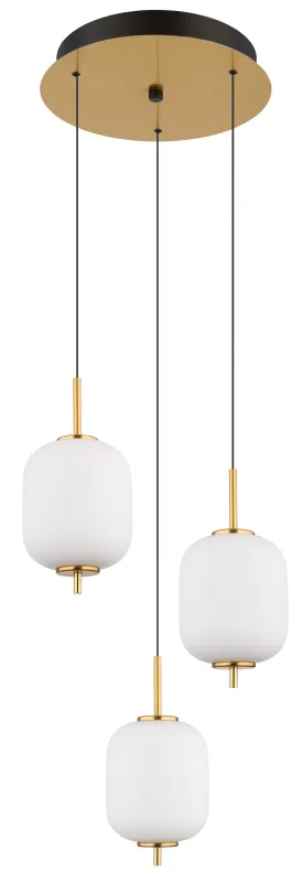 Ewald Ø38 Laiton suspension De Globo Lighting - &nbsp;Lampan &auml;r tillverkad av en exklusiv kombination av m&auml;ssing, mattsvart metall och opalglas, vilket ger en sofistikerad och harmonisk k&auml;nsla.