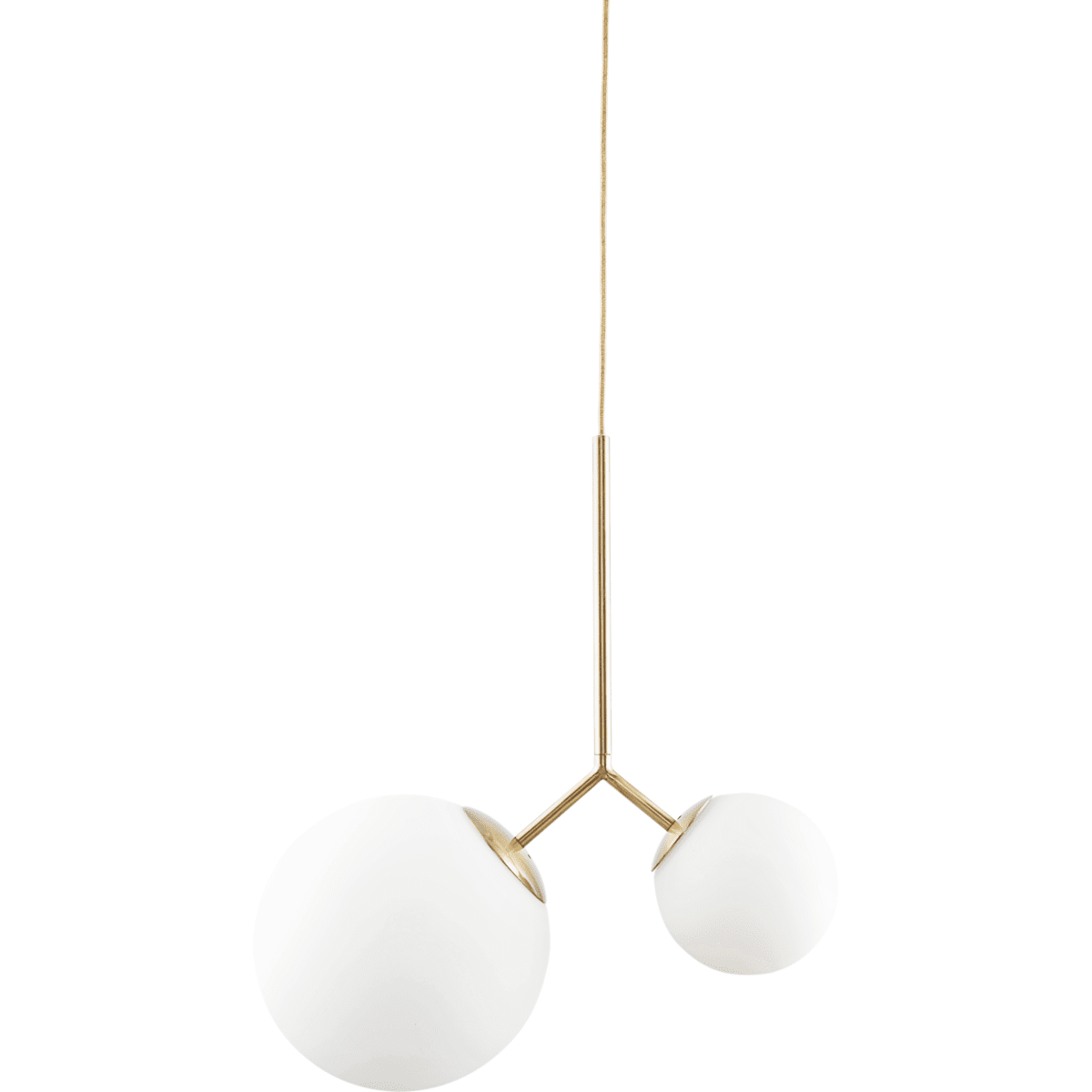 Twice 70cm Laiton suspension De House Doctor - Utilisez-le dans le hall d'entrée, au-dessus de la table à manger ou dans un coin du salon et créez une lueur merveilleuse et unique à l'intérieur.