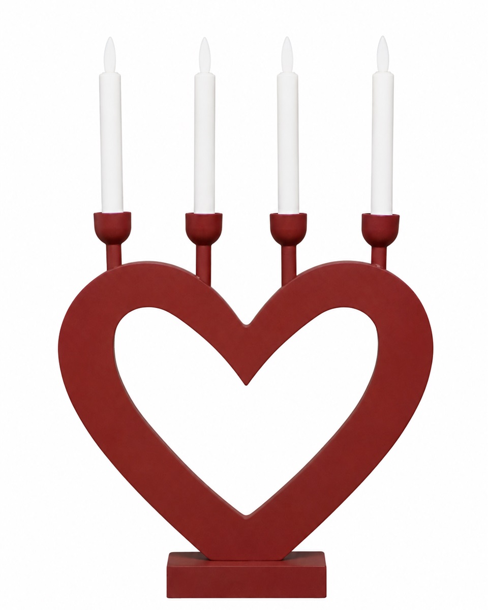 Cœur ROUGE De Pixie Design - Sa forme de c&oelig;ur dessine une silhouette charmante et en fait un bel objet de d&eacute;coration, par exemple sur un rebord de fen&ecirc;tre, un bureau ou une table d'appoint.