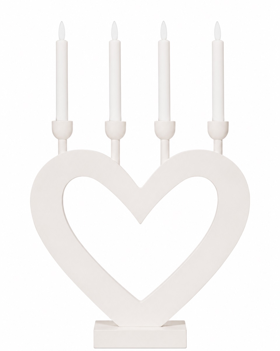 Cœur Blanc De Pixie Design - Sa forme de c&oelig;ur dessine une silhouette charmante et en fait un bel objet de d&eacute;coration, par exemple sur un rebord de fen&ecirc;tre, un bureau ou une table d'appoint.