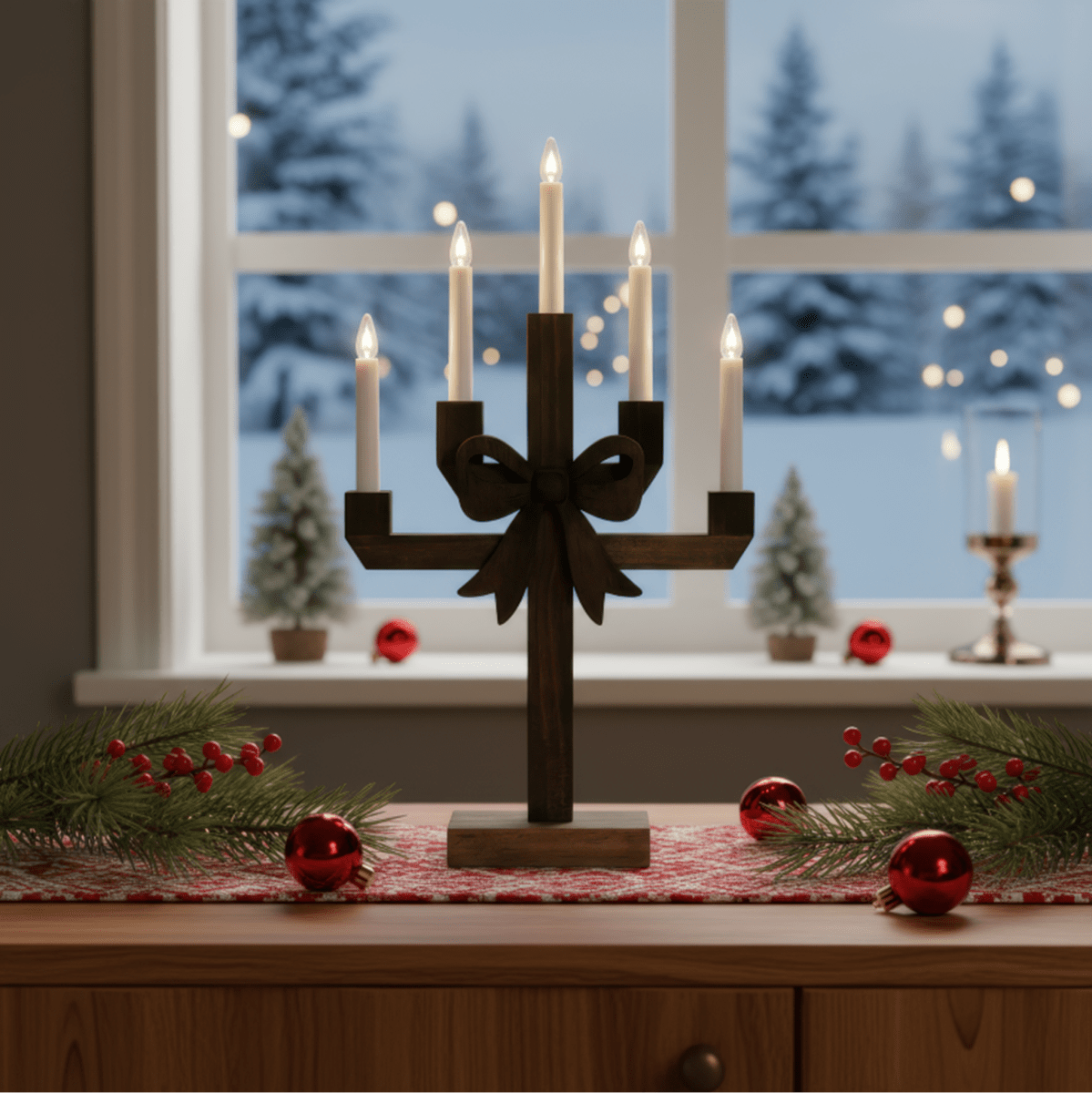 Kerstin Tache brune De Pixie Design - Avec sa forme classique et son joli n&oelig;ud, Kerstin constitue une ravissante d&eacute;coration de No&euml;l, id&eacute;ale pour une fen&ecirc;tre, un bureau ou une table d'appoint.