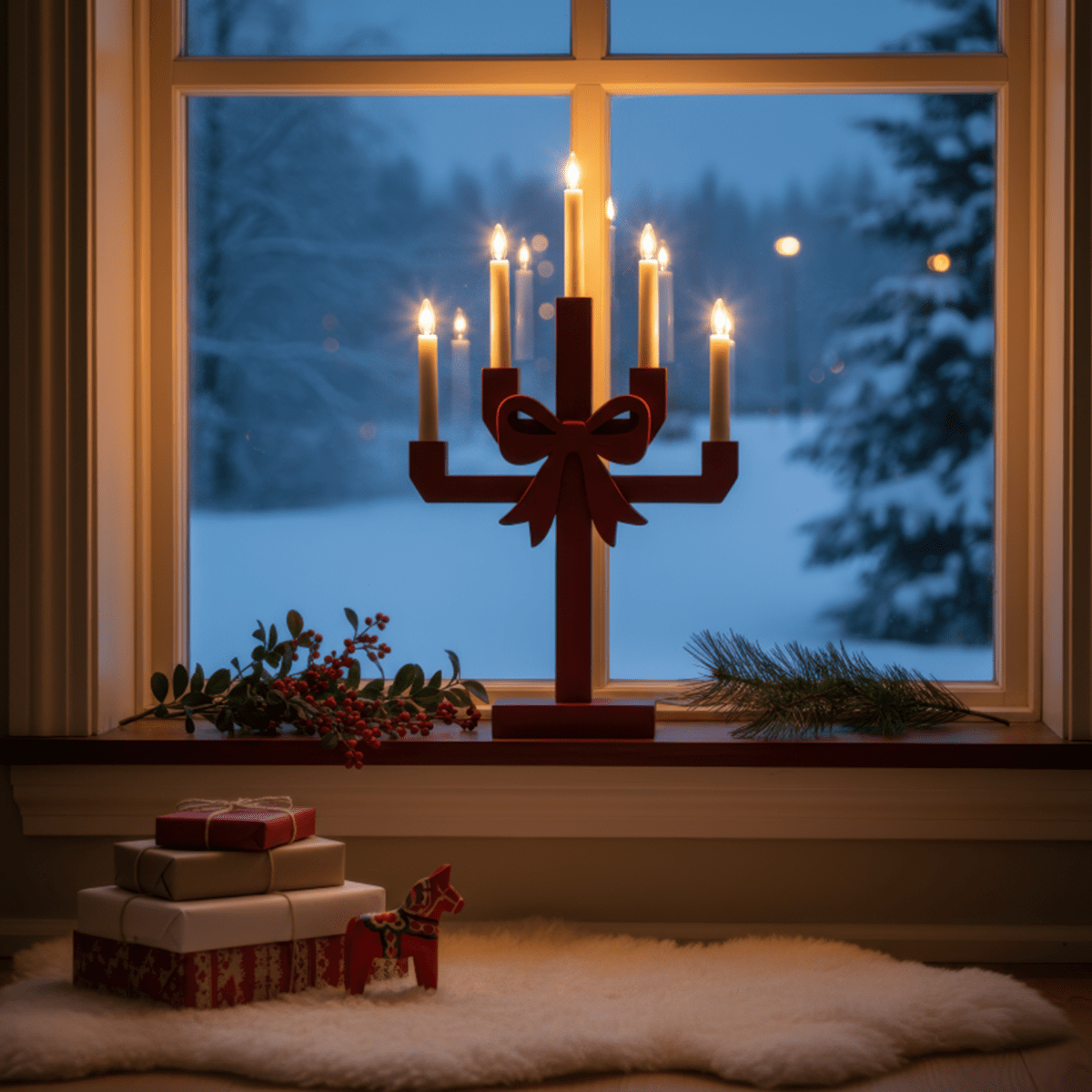 Kerstin ROUGE De Pixie Design - Avec sa forme classique et son joli n&oelig;ud, Kerstin constitue une ravissante d&eacute;coration de No&euml;l, id&eacute;ale pour une fen&ecirc;tre, un bureau ou une table d'appoint.