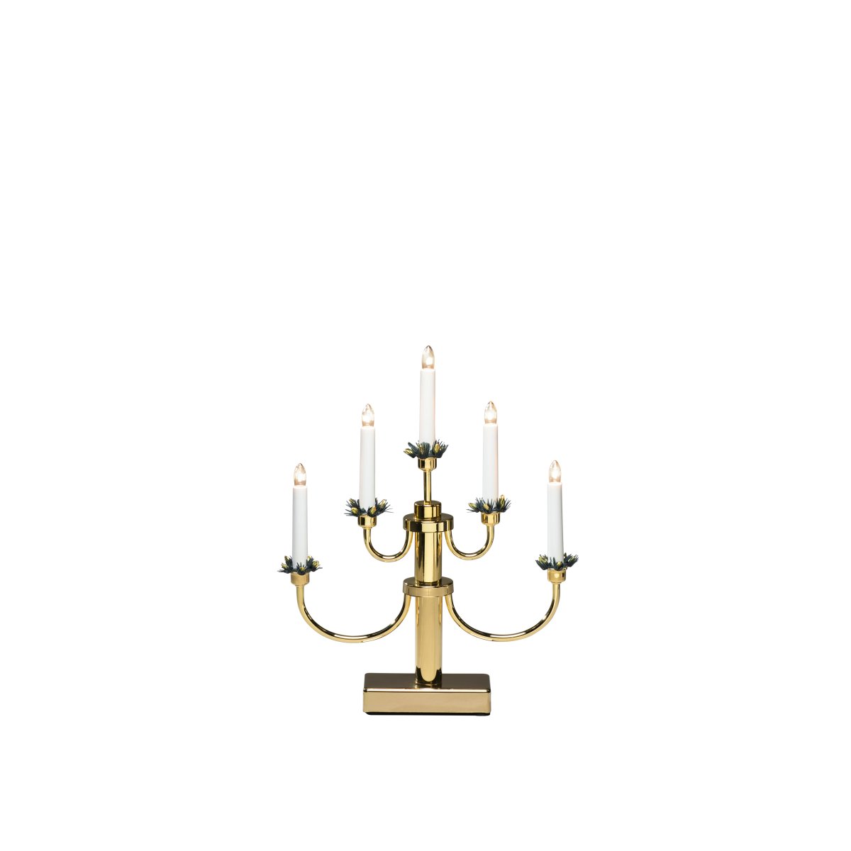 Candelabra 5 Lights Laiton De Konstsmide - Son design raffin&eacute; lui permet de trouver facilement sa place sur un rebord de fen&ecirc;tre, un bureau ou une table, pour une ambiance chaleureuse et conviviale.