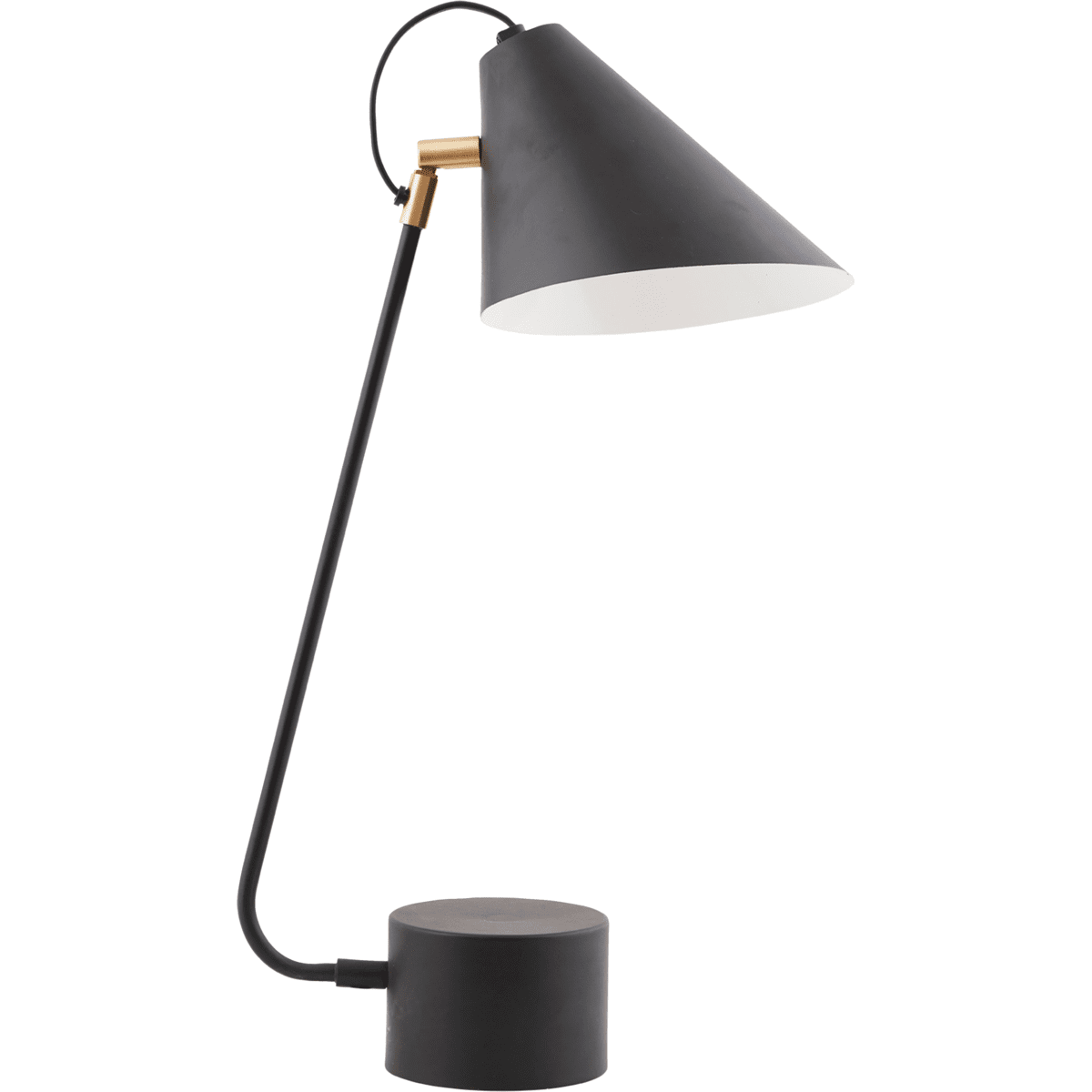 Club 54cm Noir lampe de bureau De House Doctor - La t&ecirc;te de la lampe peut &ecirc;tre inclin&eacute;e vers le haut et vers le bas, ce qui permet d'ajuster la direction de la lumi&egrave;re selon les besoins.