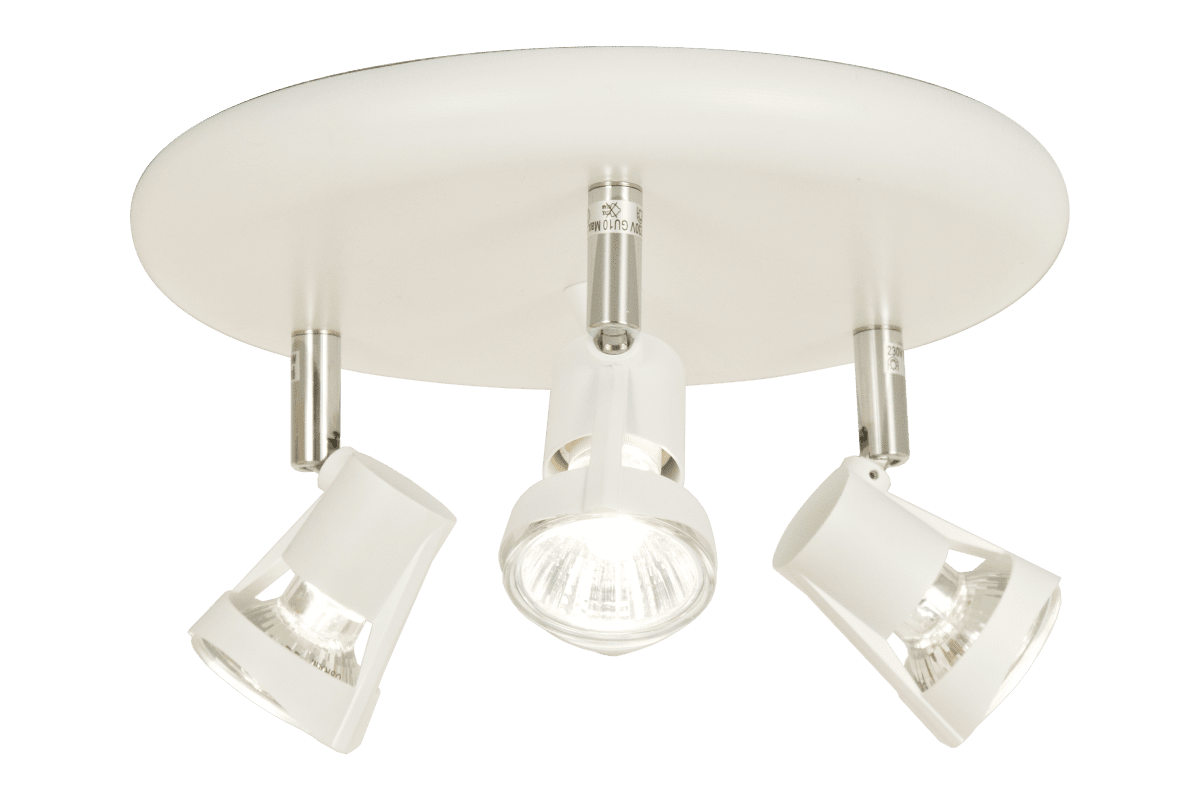 Pixy 3 Blanc spot De Aneta Lighting - PIXY en métal peint en blanc, pour 3 x 50 W GU10 (non inclus).