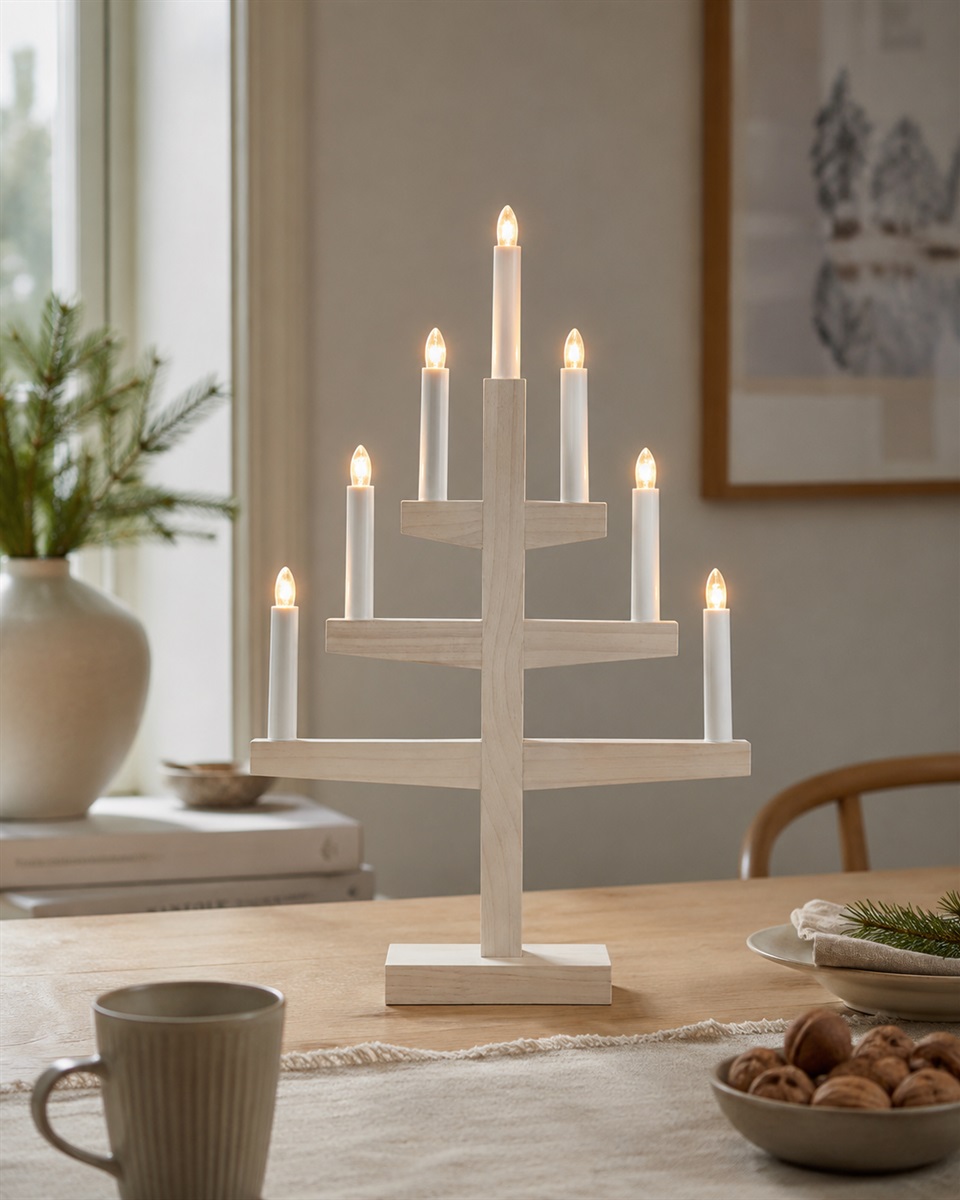 Trapp Tache blanche De Star Trading - La teinte claire du bois et la simplicit&eacute; de sa forme font de Trapp une d&eacute;coration de No&euml;l intemporelle qui s'int&egrave;gre aussi bien dans un int&eacute;rieur moderne que classique.